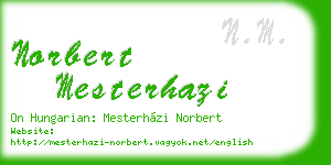norbert mesterhazi business card